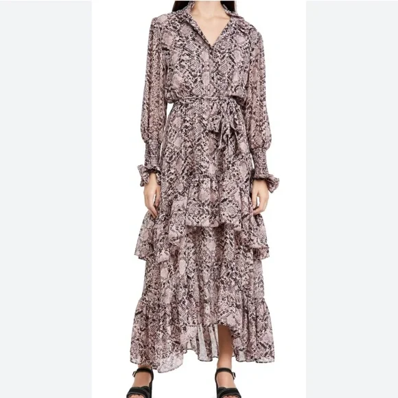 Misa Los Angeles Valentina Dress Pink Snakeskin - Picture 1 of 4